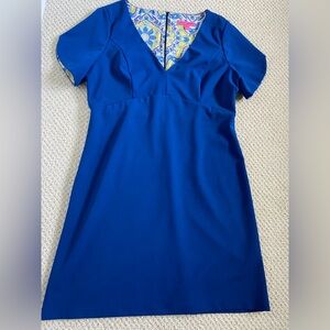 Betsy Johnson Blue Dress V- Neck Size 14